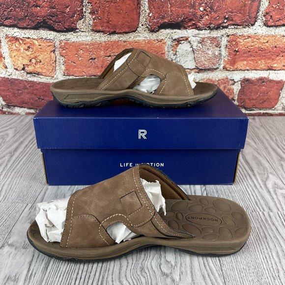 Rockport Men's Hayes Slide Sandal, Taupe, 8 - Picture 2 of 6